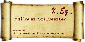 Krénusz Szilveszter névjegykártya