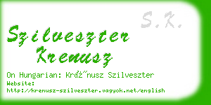 szilveszter krenusz business card
